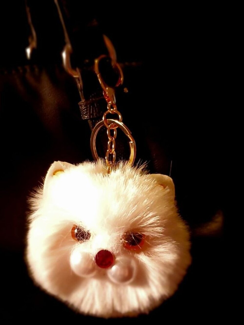 White Kitty Purse Charm
